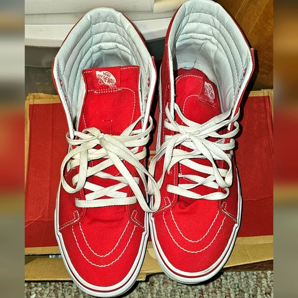 RED HI-TOP VANS SZ.10.5 MEN'S - Picture 3 of 6